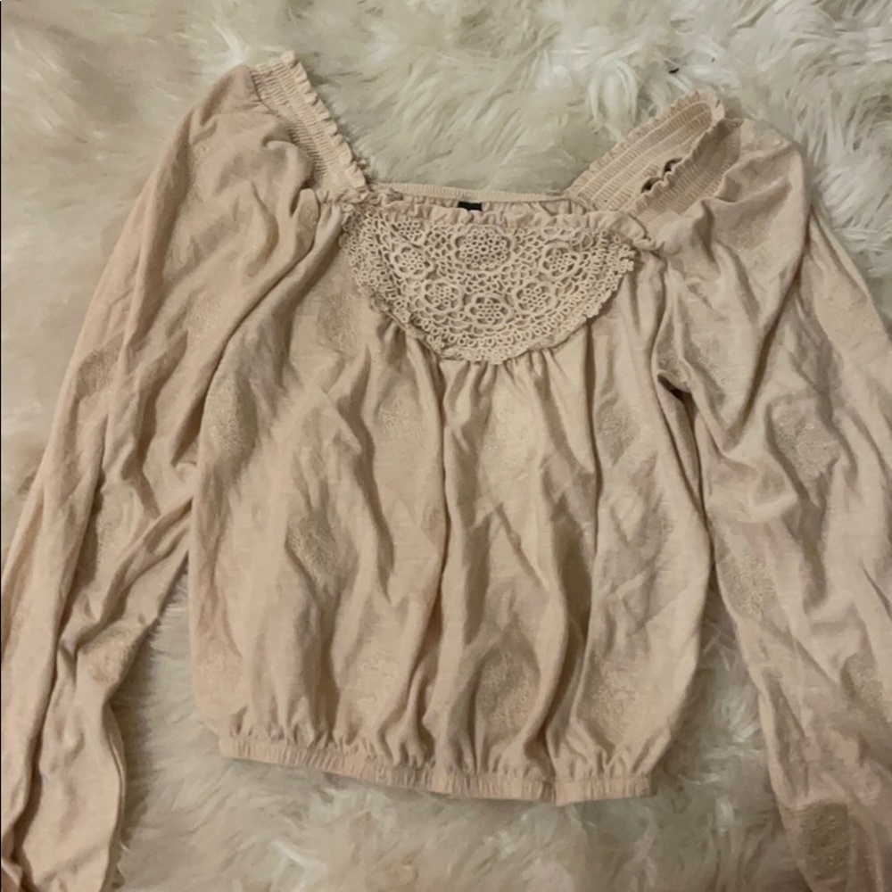 off the shoulder, cream long sleeve
